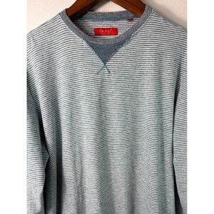 Bruno Milano Mens Super Soft Henly Long Sleeve Blue XL Striped Crew Neck